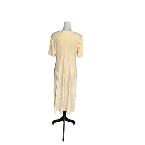 Vintage Coldwater Creek Womens Square Neck Midi Peasant Dress Yellow Cottagecore - Picture 7 of 9